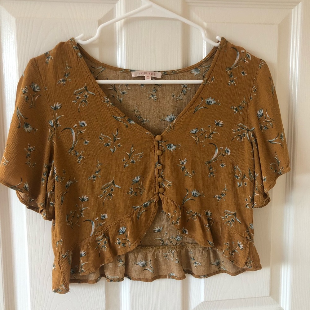 Cropped flower shirt from pacsun